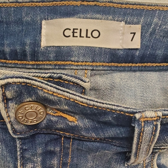 Cello High Waist Distressed Frayed Hem Skinny Denim Jeans Size 7 - Picture 3 of 9